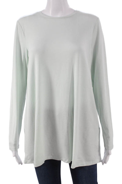Eileen Fisher Women Tunic Tencel Crew Neck Long Sleeve Green Petite Size S