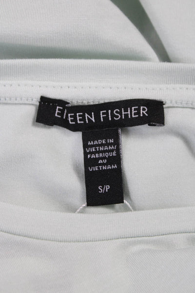 Eileen Fisher Women Tunic Tencel Crew Neck Long Sleeve Green Petite Size S