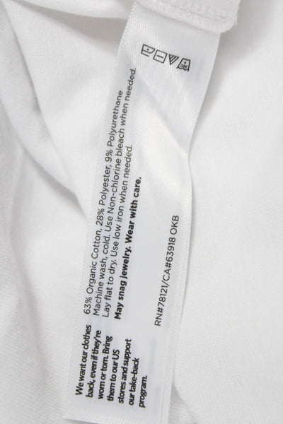 Eileen Fisher Womens Biker Jacket White Organic Cotton Petite Size S