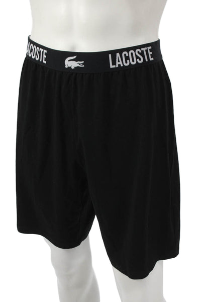 Lacoste Mens Cotton Solid Boxer Shorts Black Size L