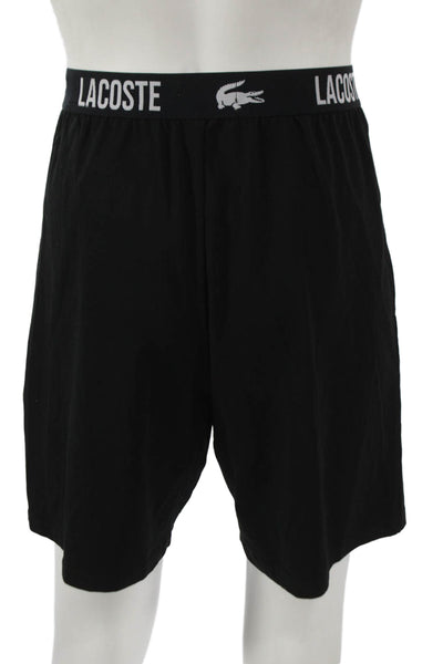 Lacoste Mens Cotton Solid Boxer Shorts Black Size L