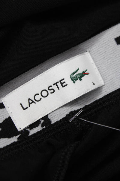 Lacoste Mens Cotton Solid Boxer Shorts Black Size L
