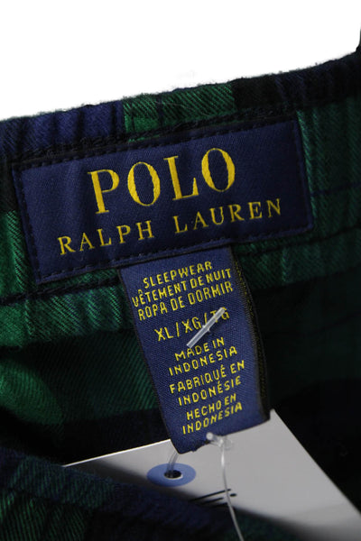 Polo Ralph Lauren Lauren Mens Cotton Plaid Pajama Pants Green Size XL
