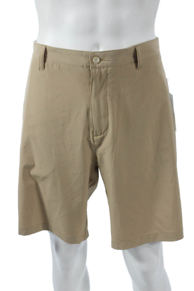 Polo Ralph Lauren Mens Chino Shorts Beige Polyester Blend Button Size 36