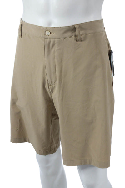 Polo Ralph Lauren Mens Chino Shorts Beige Polyester Blend Button Size 36