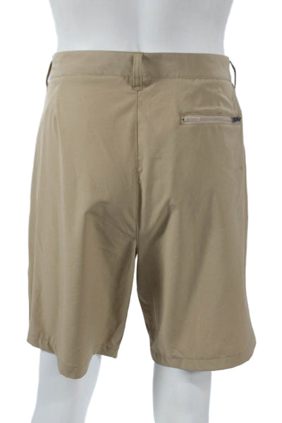 Polo Ralph Lauren Mens Chino Shorts Beige Polyester Blend Button Size 36