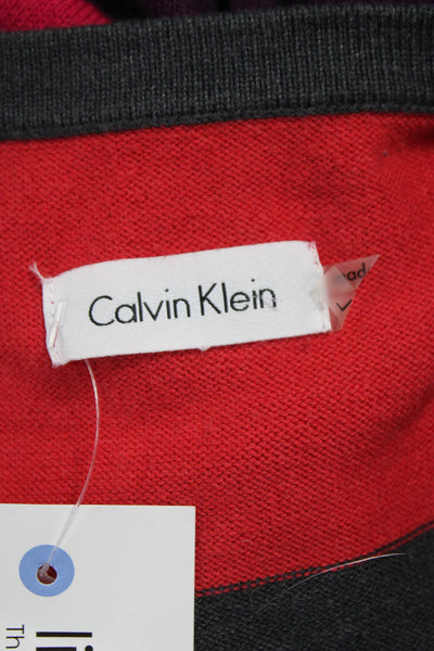 Calvin Klein Women Sweater Dress Multicolor Scoop Neck 3/4 Sleeve Size L
