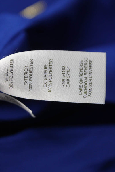 Calvin Klein Womens Blue V-Neck Tunic Blouse Long Sleeve Button Size M
