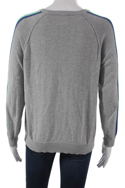 Whisper By Brodie Women Gray Striped Pullover Sweater Size XS