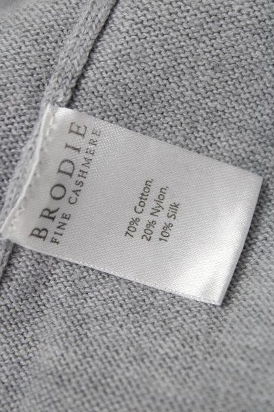 Whisper By Brodie Women Gray Striped Pullover Sweater Size XS