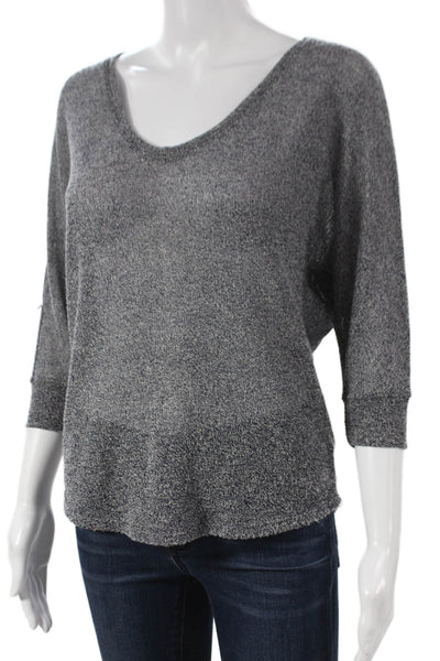 Soft Joie Women Basic Gray V-Neck 3/4 Sleeve Polyester Blouse Size XS
