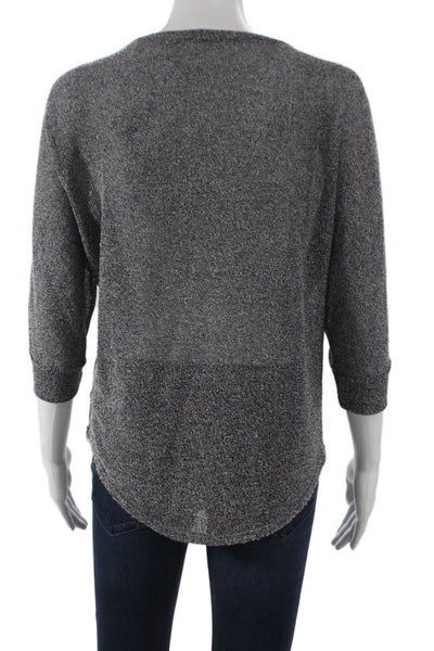 Soft Joie Women Basic Gray V-Neck 3/4 Sleeve Polyester Blouse Size XS