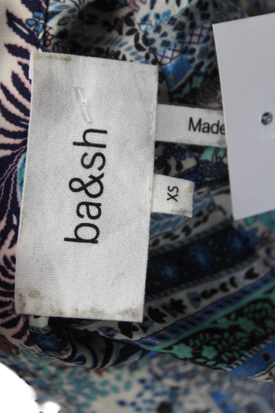 Ba&Sh Women Multicolor Paisley Collared Long Sleeve Tunic Button-Up Size XS