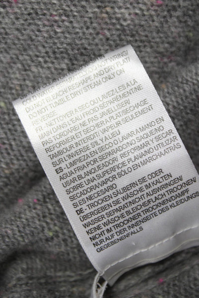 Minnie Rose Womens Cashmere Poncho Gray Round Neck Long Sleeve Size One Size