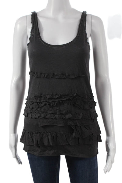 J Crew Womens Cotton Sleeveless Scoop Neck Tank Black Size XS