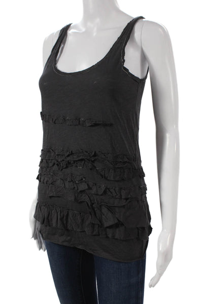 J Crew Womens Cotton Sleeveless Scoop Neck Tank Black Size XS