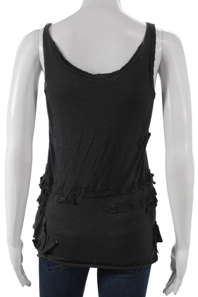 J Crew Womens Cotton Sleeveless Scoop Neck Tank Black Size XS