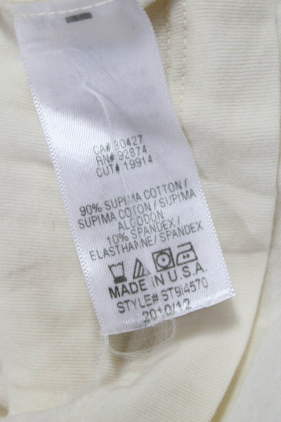 Splendid Women Tunic Ivory Scoop Neck Long Sleeve Cotton Size S