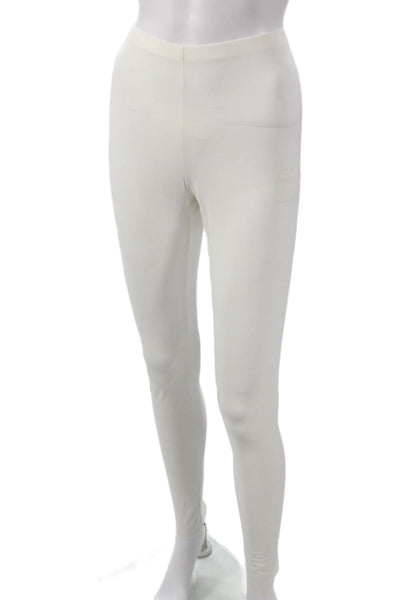 The Row Womens Ankle Silk Leggings White Solid Size M