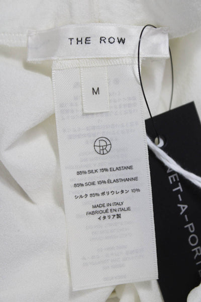 The Row Womens Ankle Silk Leggings White Solid Size M