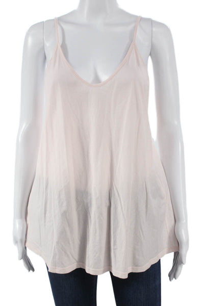 Skin Womens Pink Cotton V Neck Tank Top Size 4