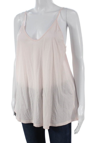 Skin Womens Pink Cotton V Neck Tank Top Size 4
