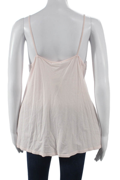 Skin Womens Pink Cotton V Neck Tank Top Size 4