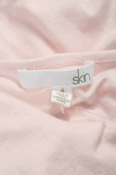 Skin Womens Pink Cotton V Neck Tank Top Size 4
