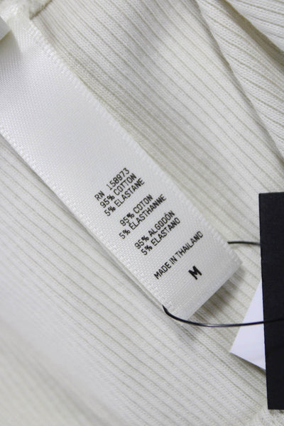 Skims Womens Basic Ivory Tank Sleeveless Cotton Elastane Round Neck Size M