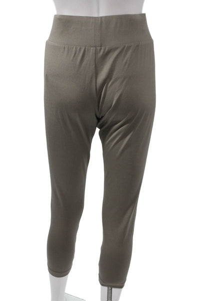 Anue Ligne Womens Tactel Solid Green Capri Leggings Size L