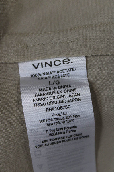 Vince Women Slip Dress Beige V Neck Sleeveless Knee Length Size L