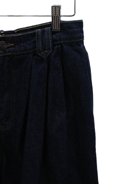 Magda Butrym Women Wide-Leg Jeans Blue Cotton High Rise Size 38