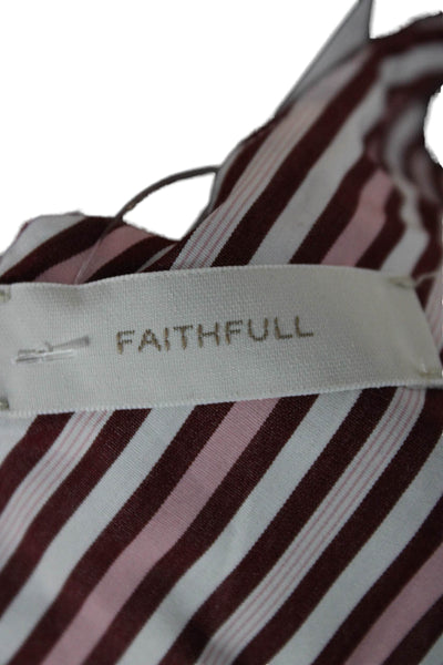 Faithfull Women Multicolor Striped Cotton Slip Dress Sleeveless Size 6