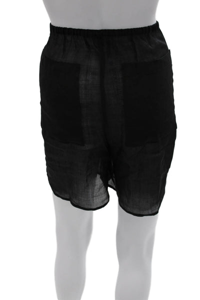Toteme Womens Black Ramie Shorts Size 36