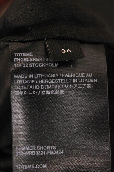 Toteme Womens Black Ramie Shorts Size 36