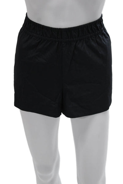 Zara Womens Black Cotton Pull On Solid Shorts Size M