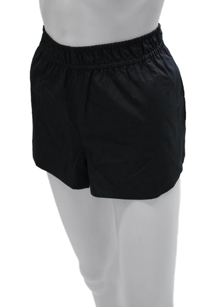 Zara Womens Black Cotton Pull On Solid Shorts Size M