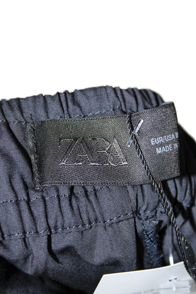 Zara Womens Black Cotton Pull On Solid Shorts Size M