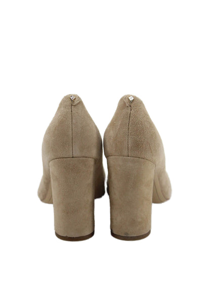 Sam Edelman Womens Suede Slip On Heels Pumps Beige Size 6.5