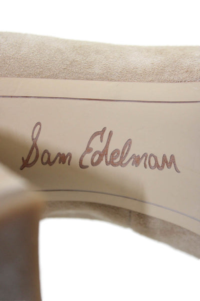 Sam Edelman Womens Suede Slip On Heels Pumps Beige Size 6.5