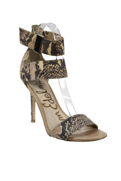 Sam Edelman Womens Animal Print Ankle Strap Sandals Beige Size 6.5M