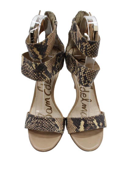 Sam Edelman Womens Animal Print Ankle Strap Sandals Beige Size 6.5M