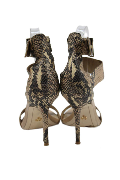 Sam Edelman Womens Animal Print Ankle Strap Sandals Beige Size 6.5M
