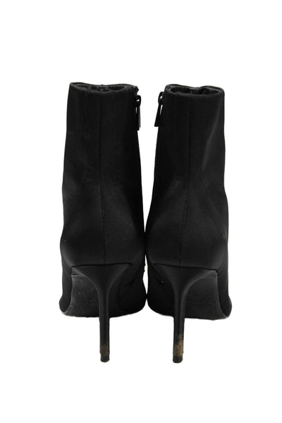 Zara Womens Bow Detail Pointed Toe Ankle Boots Black Size 37 7