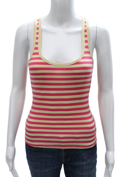Faherty Womens Striped Scoop Neck Sleeveless Tencel Tank Size XS