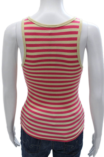 Faherty Womens Striped Scoop Neck Sleeveless Tencel Tank Size XS