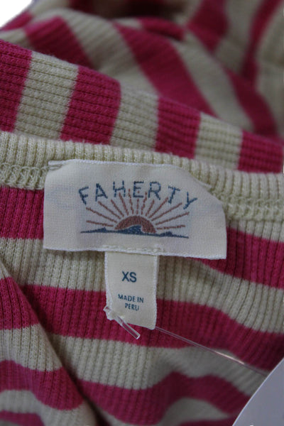 Faherty Womens Striped Scoop Neck Sleeveless Tencel Tank Size XS