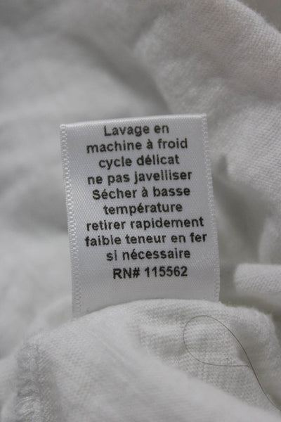 Cinq à Sept Womens White Cotton Graphic Crew Neck Short Sleeve T-Shirt Size S