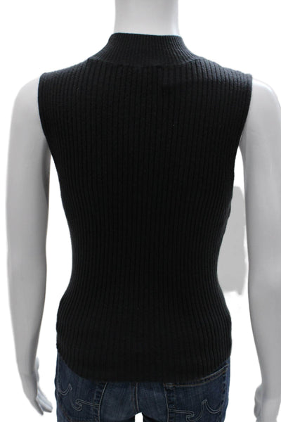 Paige Womens Gray Acrylic Mock Neck Sweater Vest Pullover Sleeveless Size S