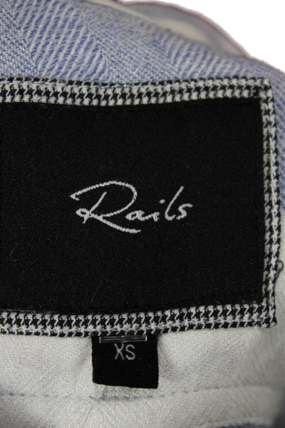 Rails Women Basic Striped Collared Button Up Rayon Top Sleeveless Size XS